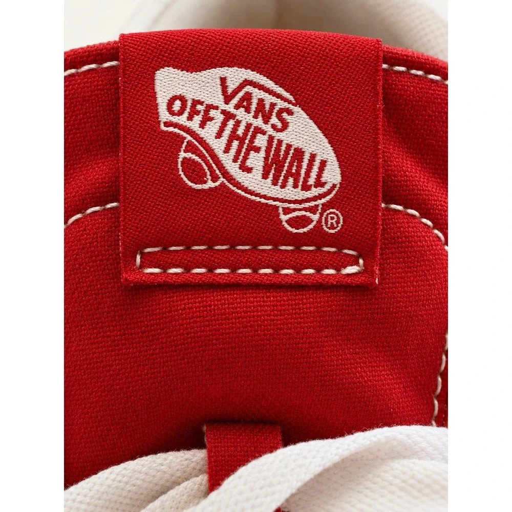 Vans Sk8-Hi Racing Red Canvas High Top Sneakers Mens 7.5 Womens 9 Skate Shoes